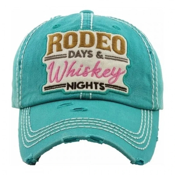 Boutique Rodeo Days & Whiskey Nights baseball cap boho western - Picture 3 of 5